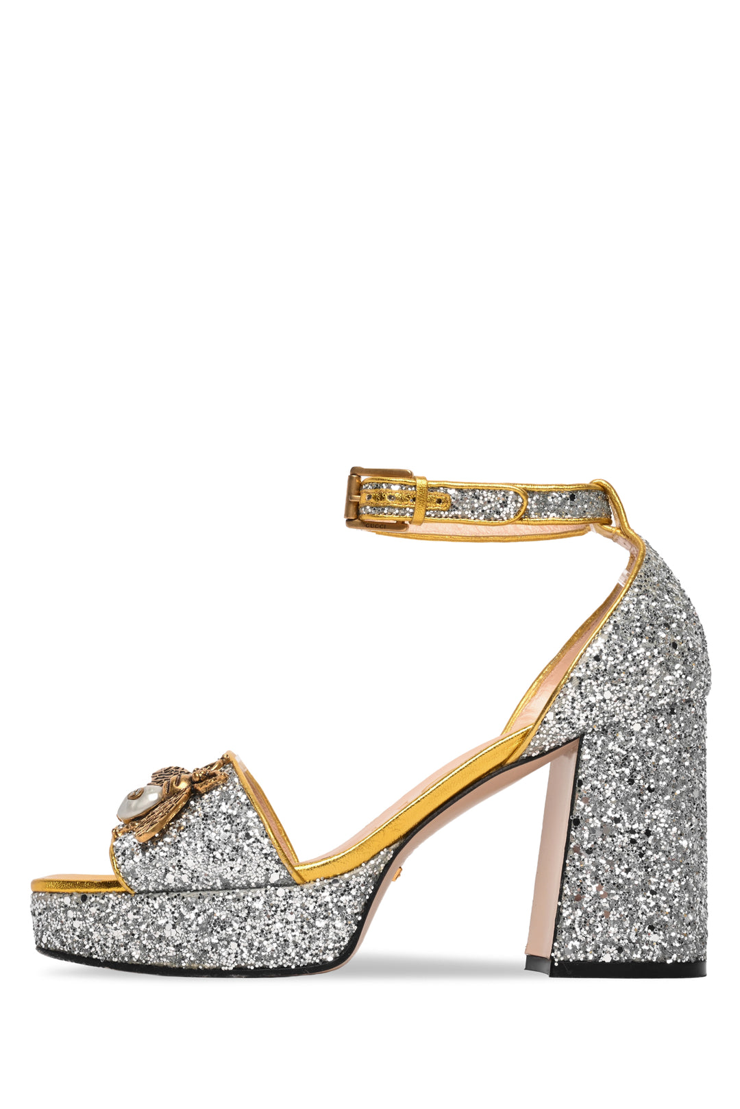 Gucci Size 37 Soko Glitter Platform Sandals
