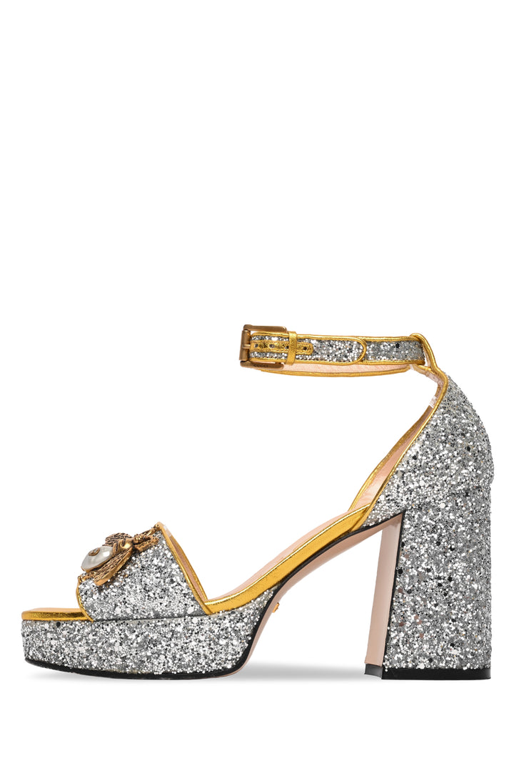 Gucci Size 37 Soko Glitter Platform Sandals