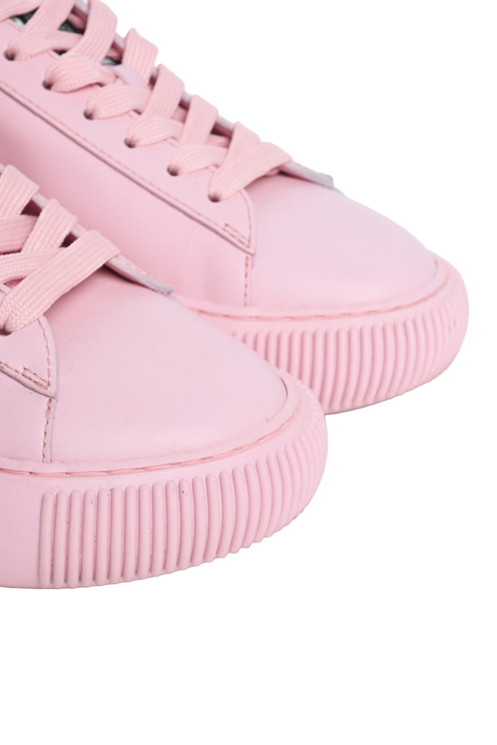 Versace Size 36 La Greca Glitter Logo Leather Sneaker