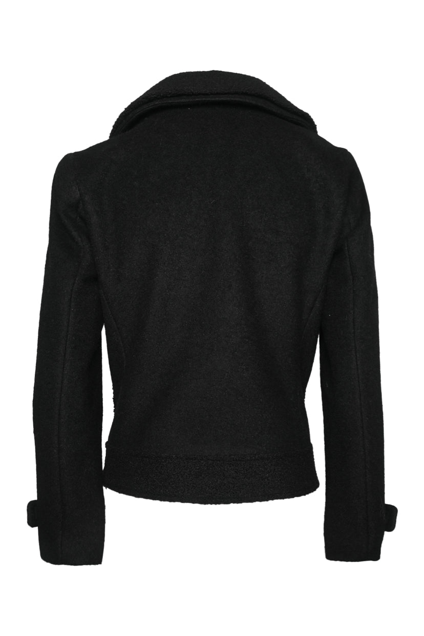 Emporio Armani Size 44 Cropped Wool-Blend Peacoat