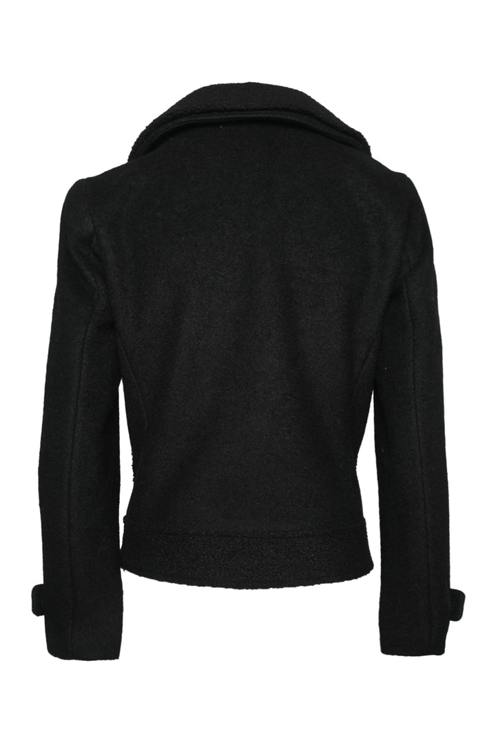 Emporio Armani Size 44 Cropped Wool-Blend Peacoat