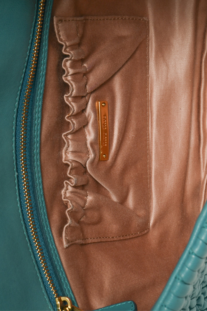 Miu Miu MatelassÃ© Leather Crystal Flap Shoulder Bag