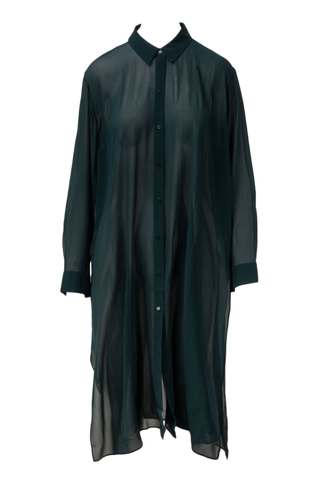 Eileen Fisher Size 1X Sheer Button-Up Midi Tunic