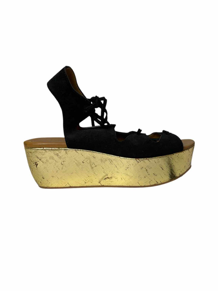 See by Chloe Size 39 Liana Platform Cork Wedge Lace Up Sandals