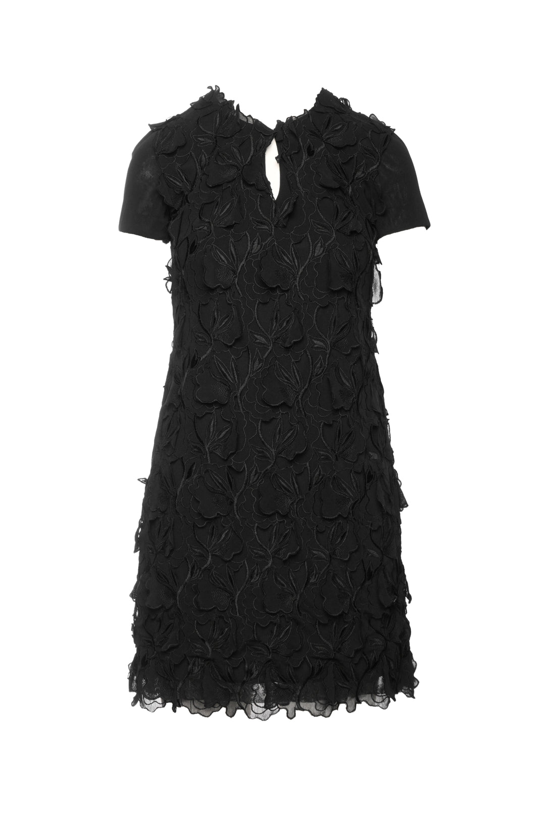 Vivienne Tam Size P Floral Embroidered Applique Keyhole Mini Dress