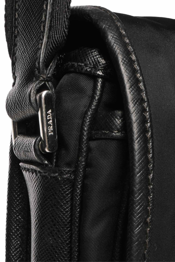 Prada Logo Plaque Buckle Crossbody