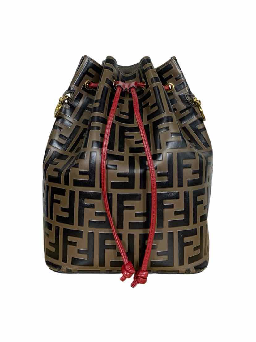 Fendi Mon Tresor Large FF Leather Bucket Bag