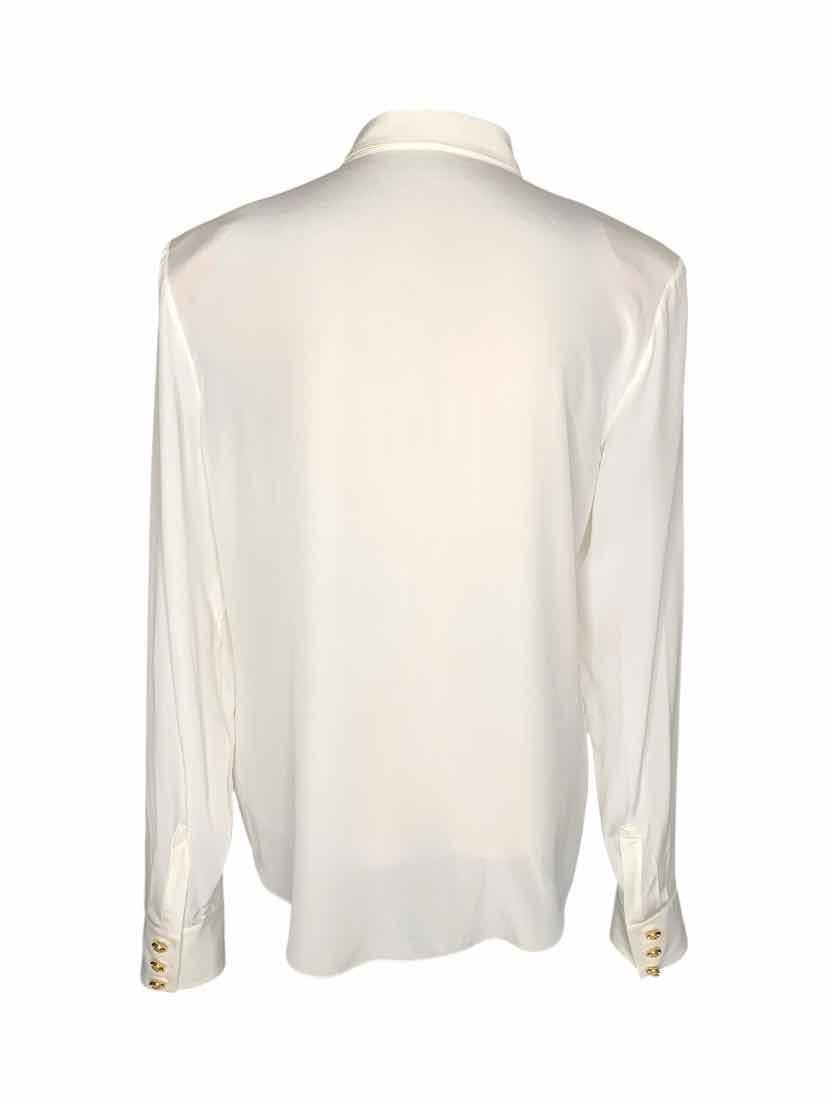 Balmain Size 44 Crepe De Chine Silk Blouse