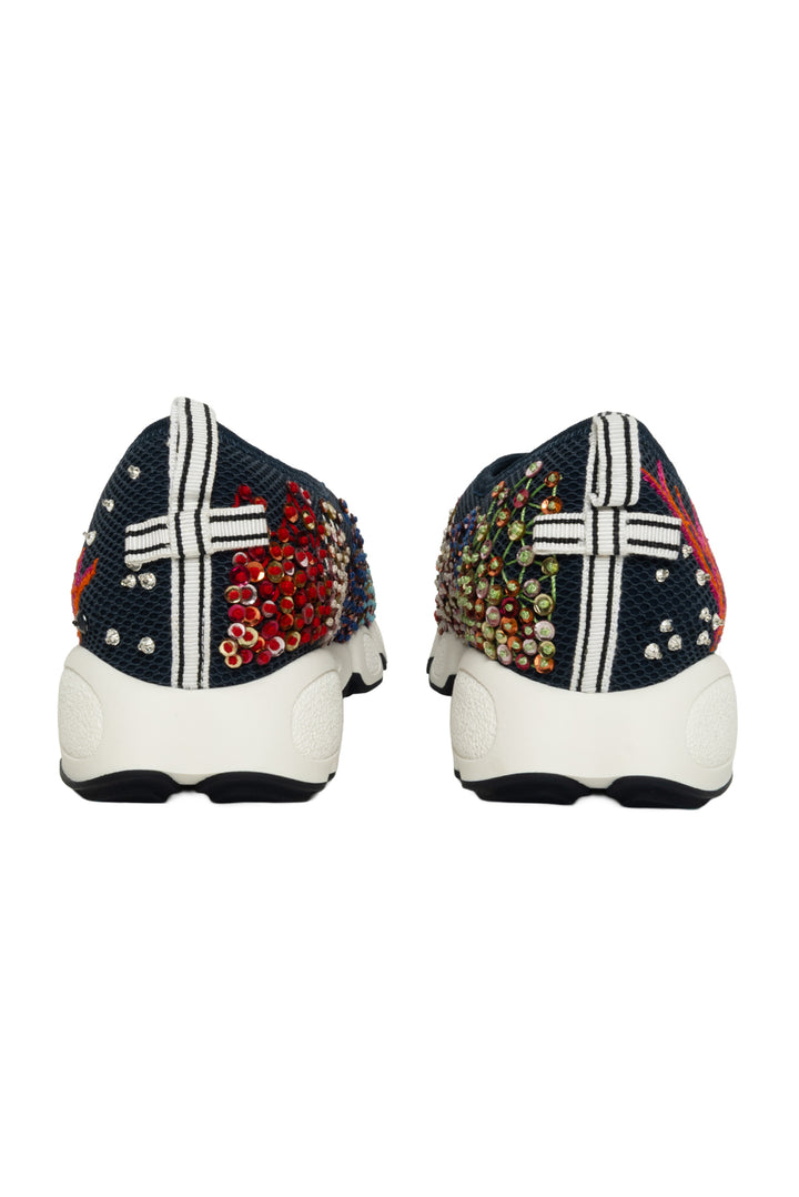 Dior Size 35.5 Ocean Embroidered Mesh Fusion Sequin & Bead Embellished Sneaker