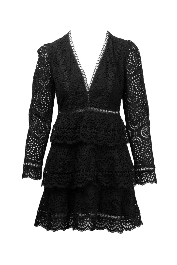 Zimmermann Size 2 Broderie Anglaise Tiered Mini Dress