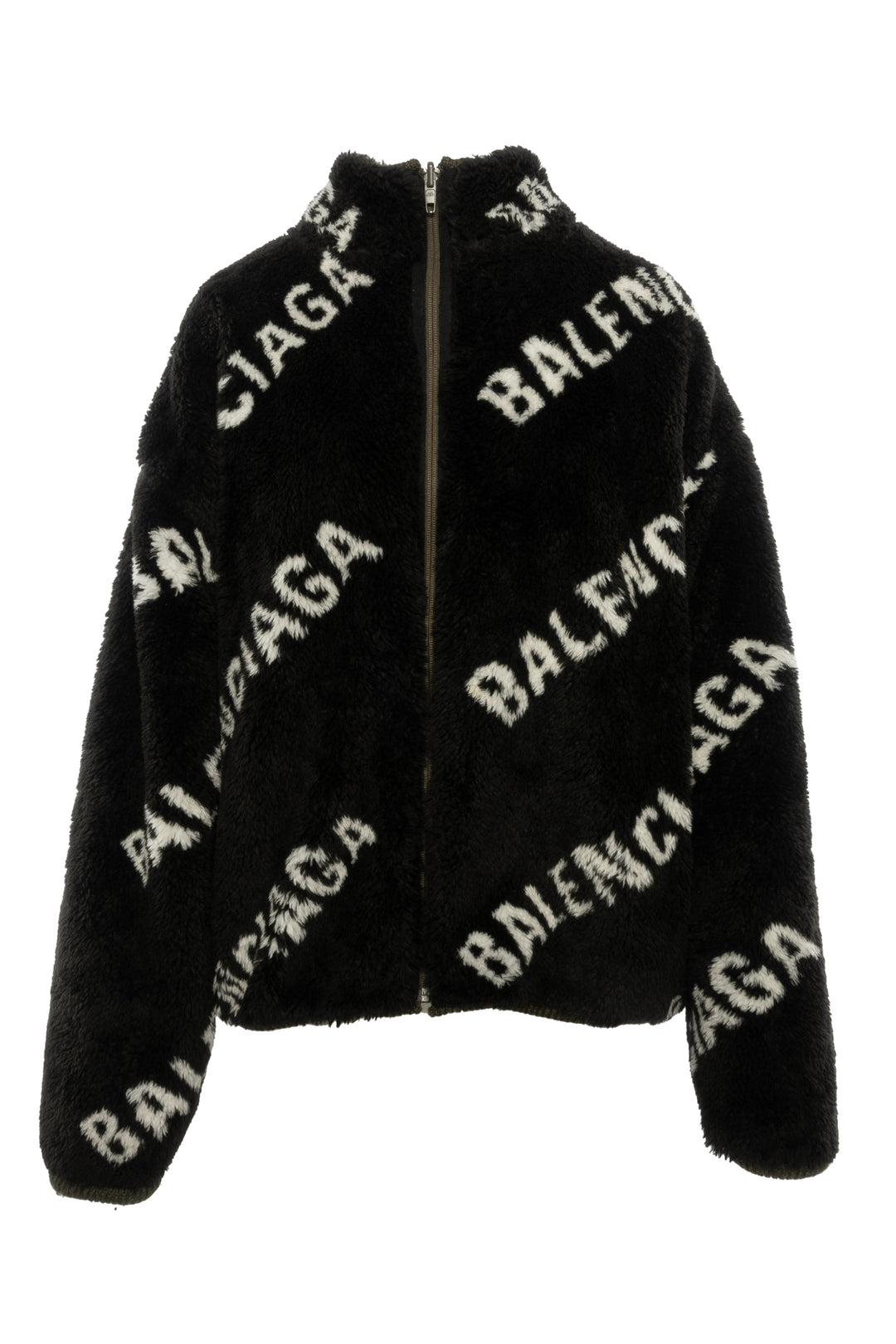 Balenciaga Size XS 2020 Reversible Allover Logo Fleece Jacket