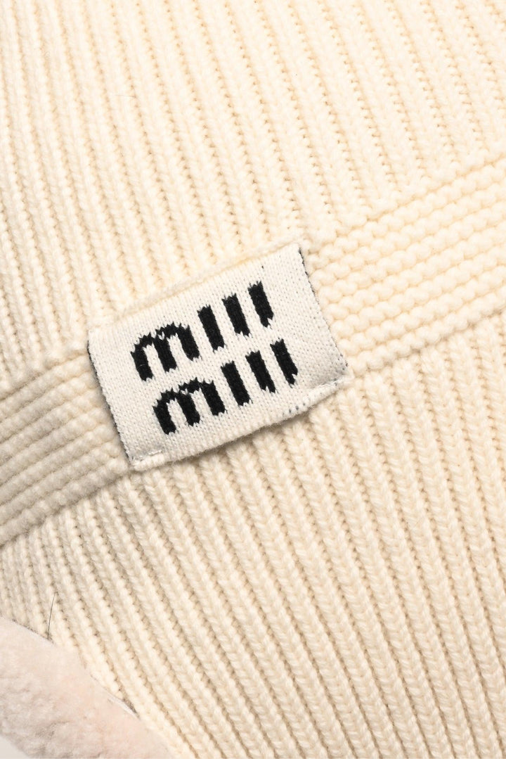 Miu Miu Size M 2024 Shearling, Wool & Cashmere Trapper Hat