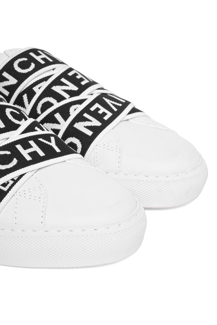 Givenchy Size 35 Urban Street Logo-Jacquard Leather Slip-On Sneaker