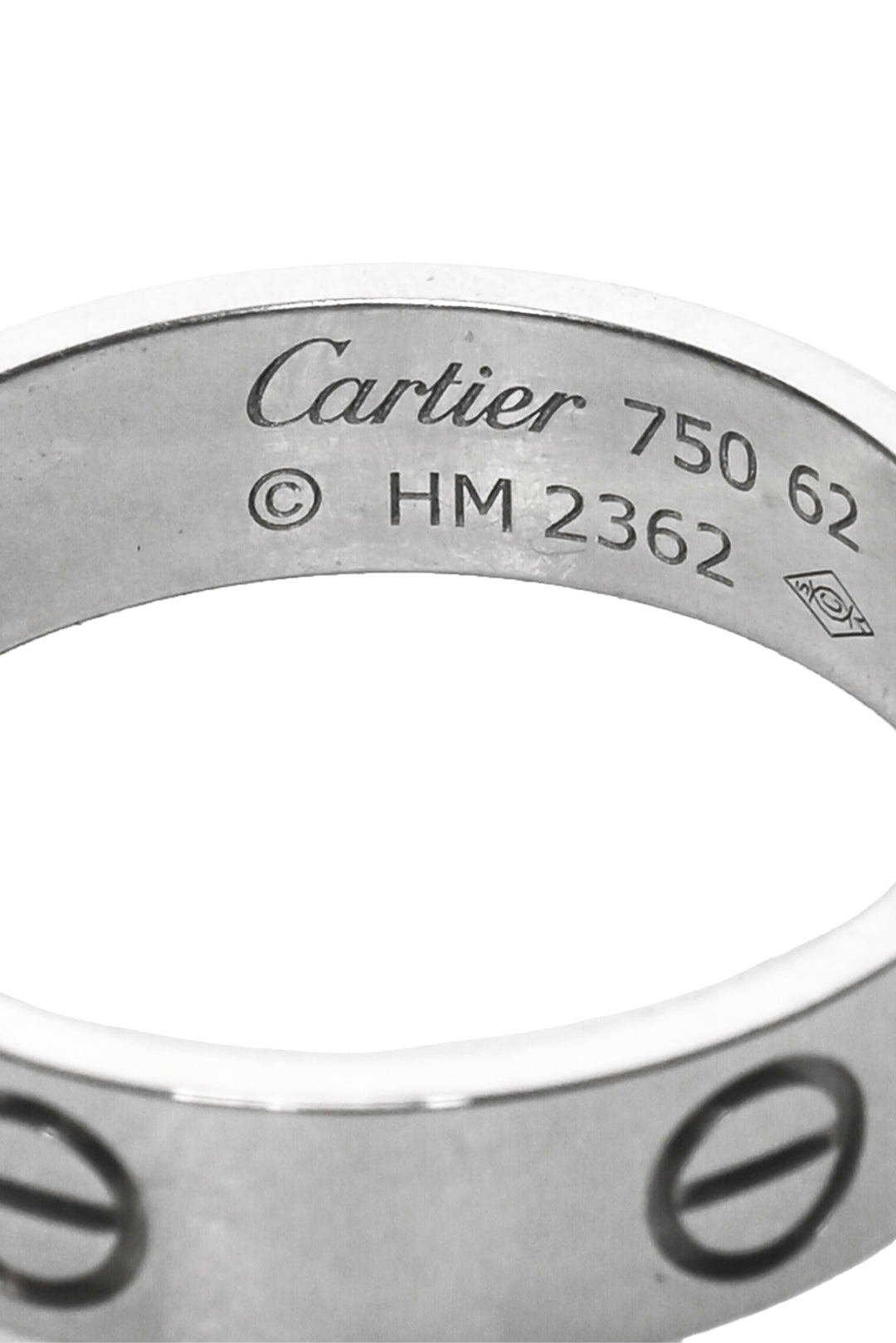 Cartier Size 10 18K White Gold Classic Love Ring