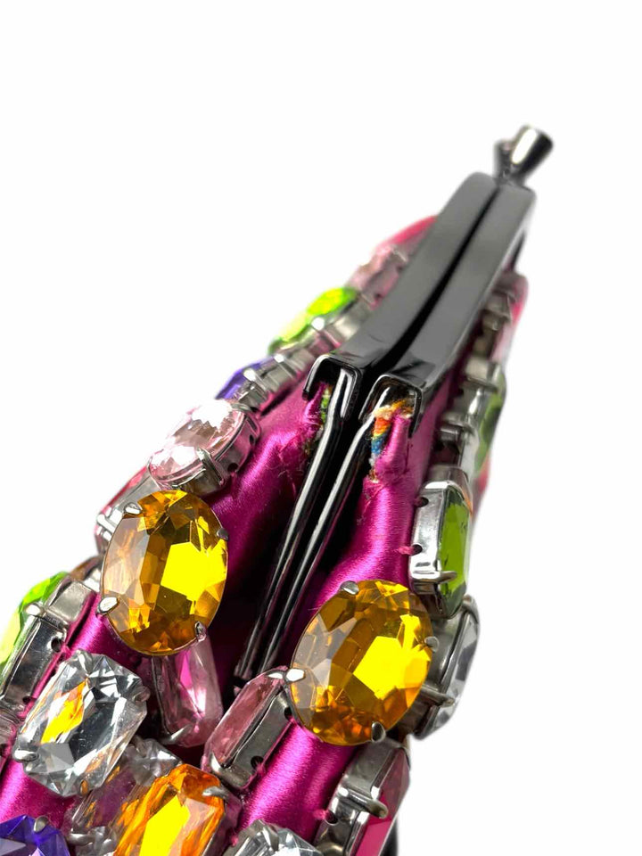 Philip Treacy Crystal Beaded Satin Clutch