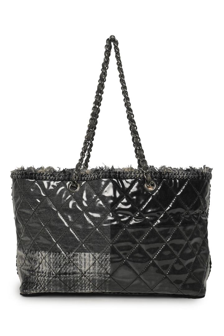 Chanel 2009-2010 Vinyl Funny Tweed Patchwork Tote