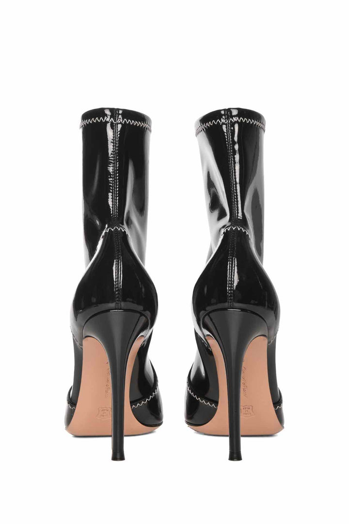 Gianvito Rossi Size 37 Patent Leather Sock Ankle Boots