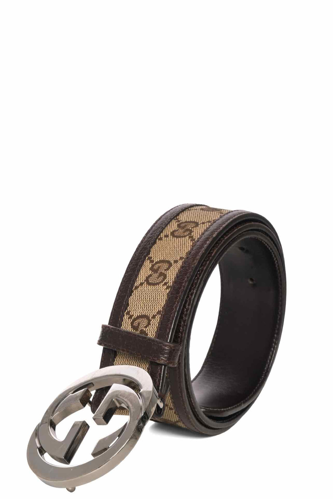 Gucci Size 36 GG Monogram Canvas Belt