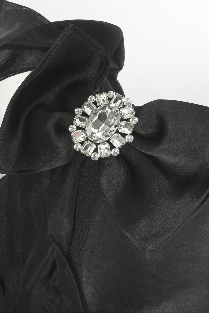 Dolce & Gabbana Size 38 Bow Crystal Embellished Silk Dress