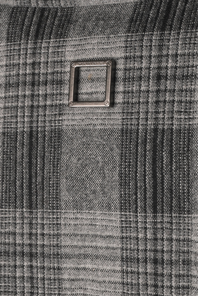 Wooyoungmi Size 46 Men's Plaid Oversize Shirt Long Sleeve