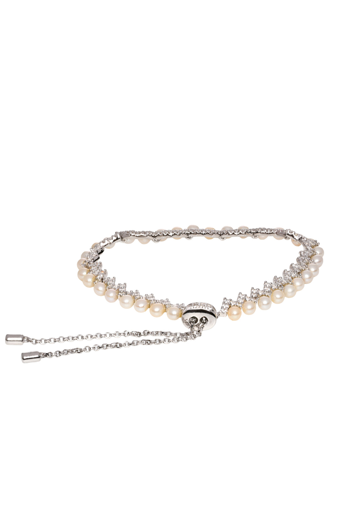 Apm Fresh Water Pearl Up & Down Adjustable Bracelet