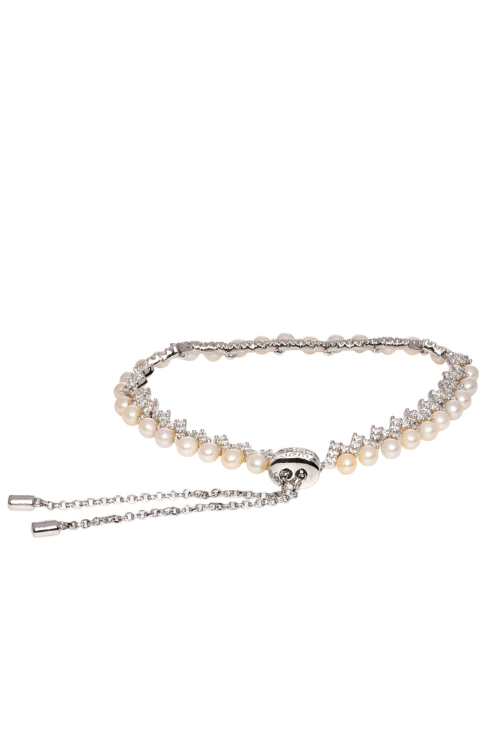 Apm Fresh Water Pearl Up & Down Adjustable Bracelet