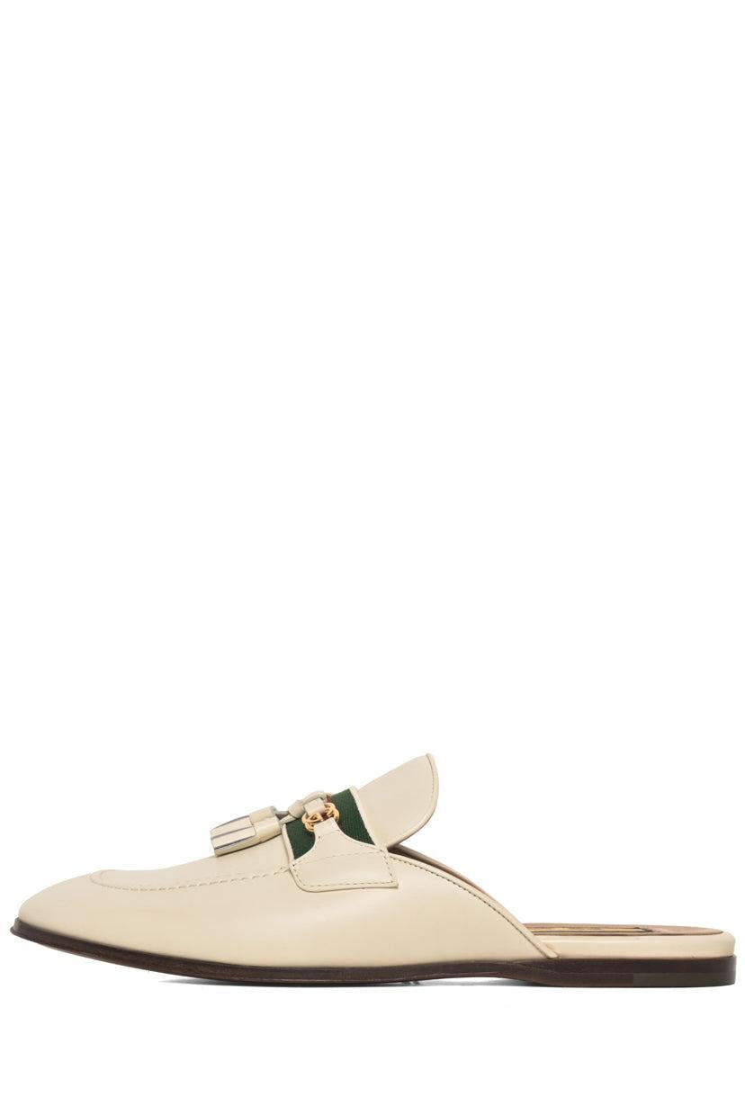 Gucci Size 38 Paride GG Web Tassel Mules