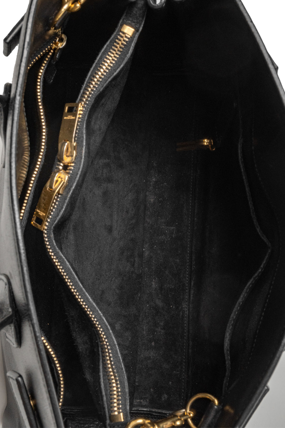Saint Laurent Medium Smooth Leather & Suede Supple Sac De Jour Tote