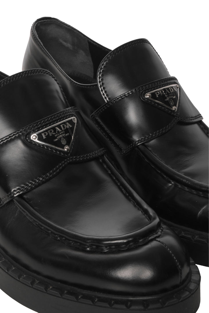Prada Size 40.5 Brushed Leather Loafers