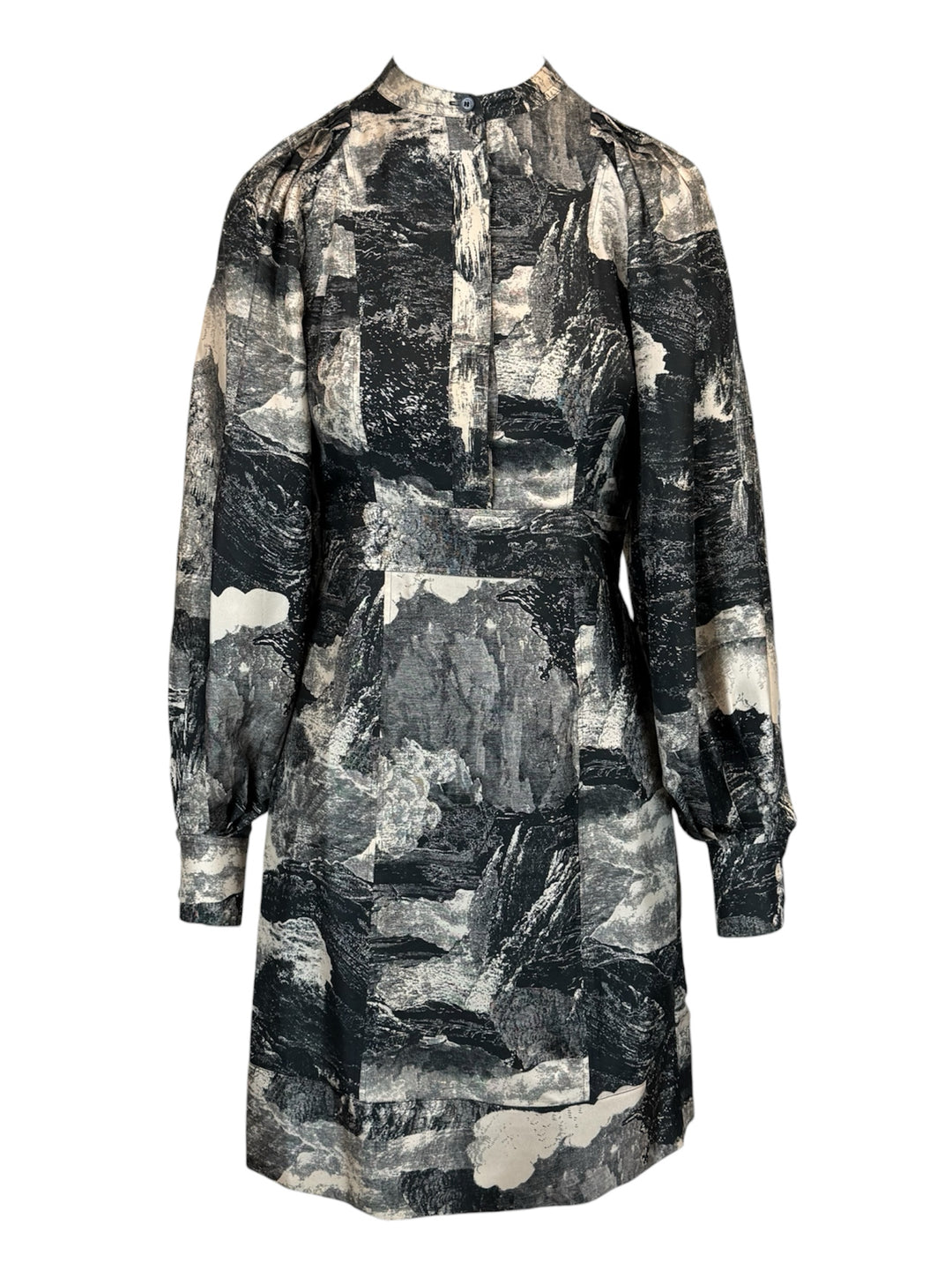 Burberry Size 2 Pascala Dreamscape Print Silk Shirt Dress