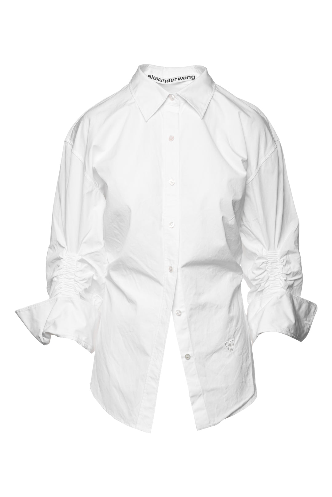 Alexander Wang Size 10 Ruched Sleeve Cinched Waist Shirt