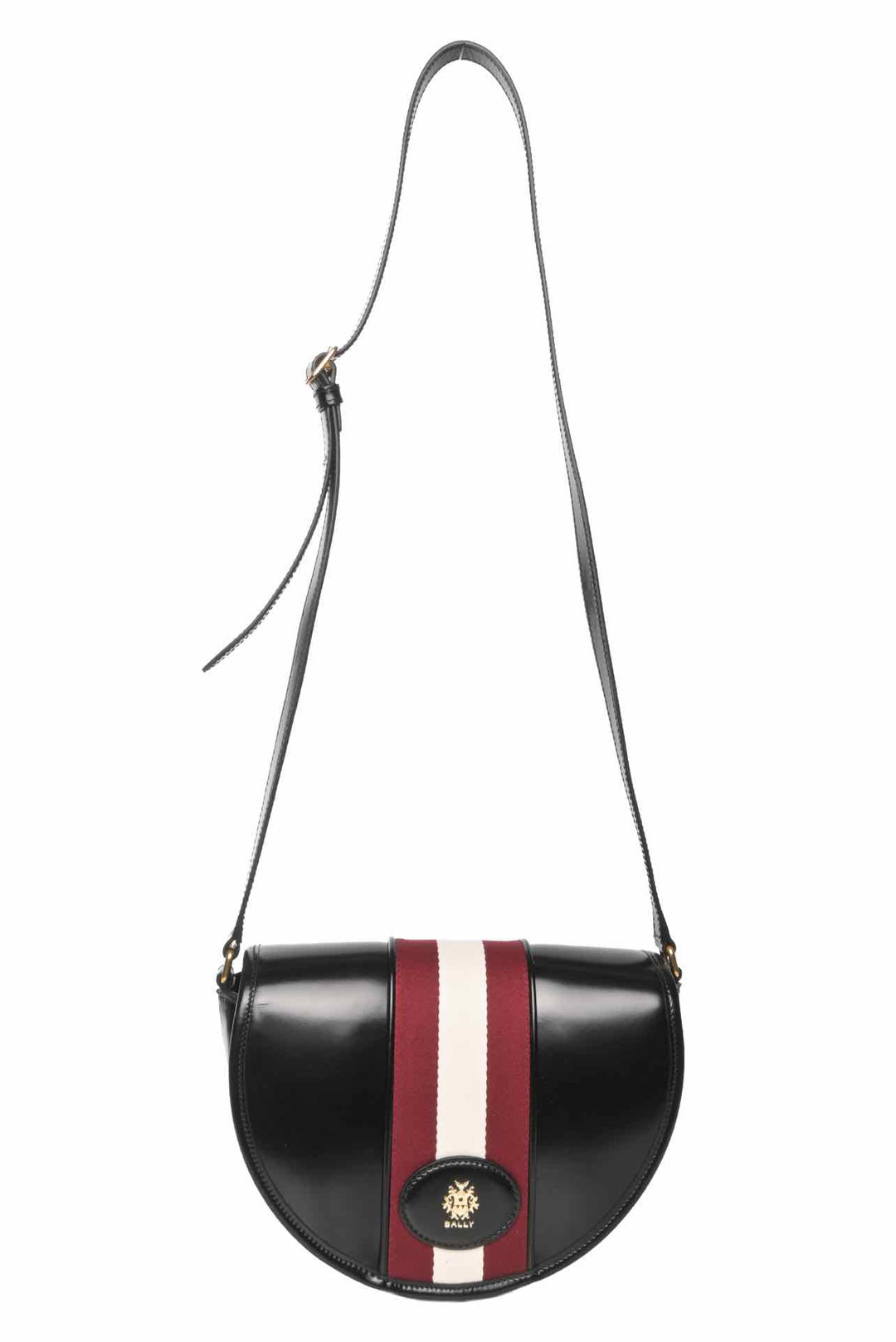 Bally Beckett Webbing Trimmed Glossed Leather Crossbody