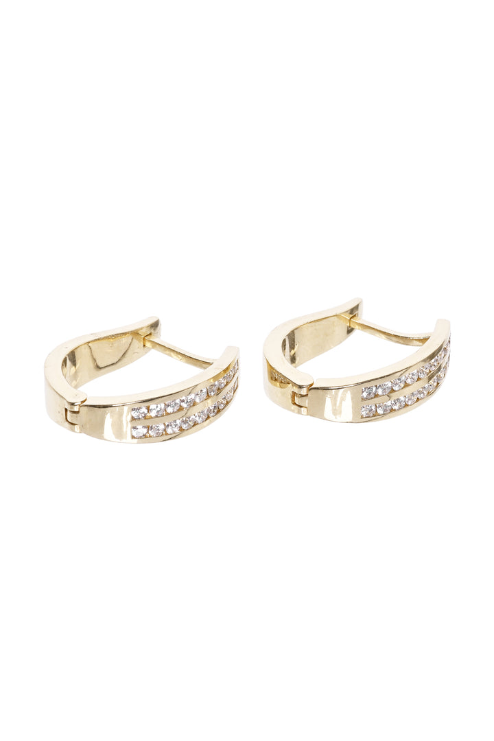 14K Diamond Hoop Earrings