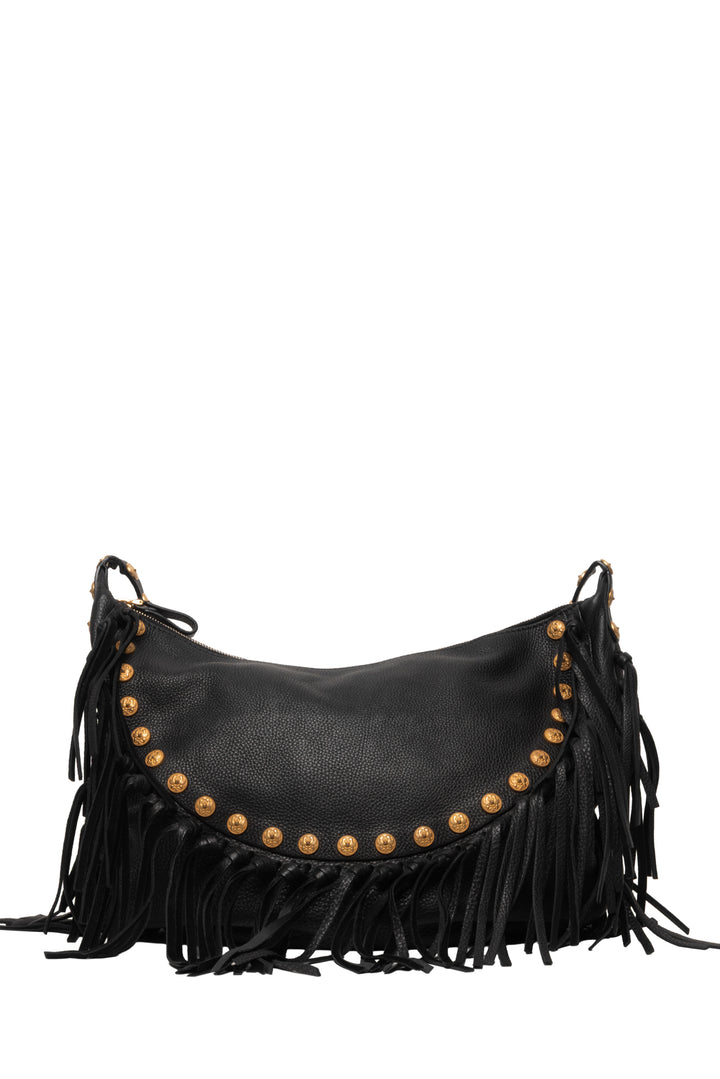 Valentino C Rockee Studded Fringe Hobo Bag