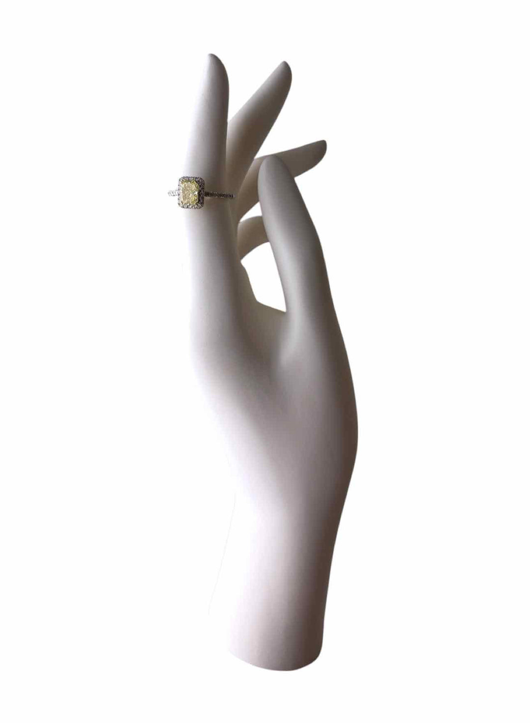 Heinrichs Size 8.5 18K White Gold and Yellow Diamond  Ring