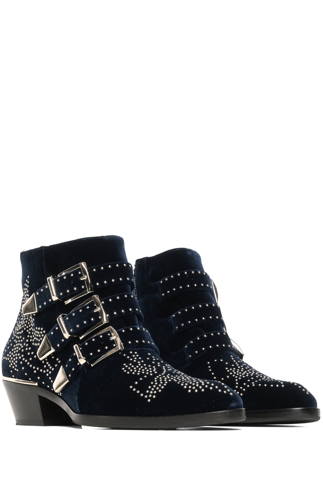 Chloe Size 37 Susanna Studded Velvet Ankle Boots
