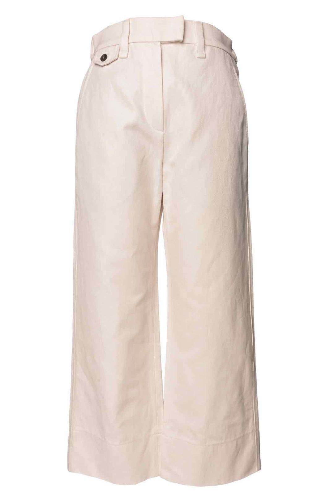 Brunello Cucinelli Size 2 Cropped Cotton & Linen Twill Straight-Leg Pants