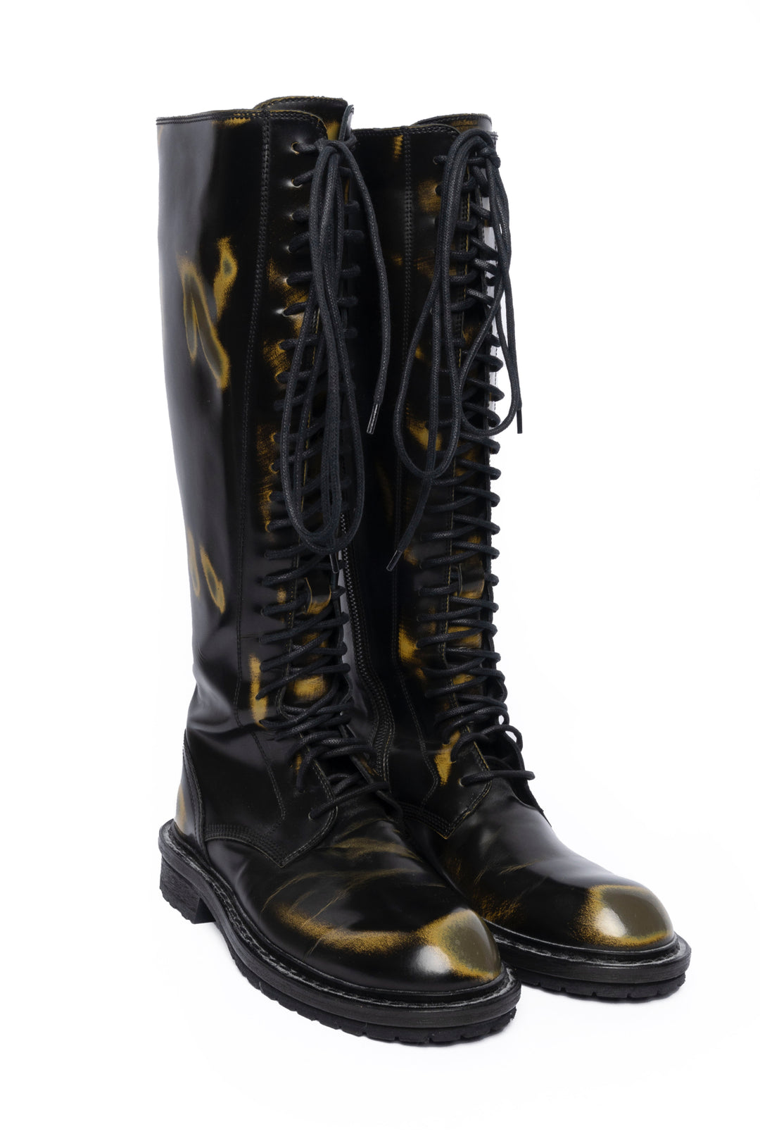 Ann Demeulemeester Size 38 Leather Printed Boots