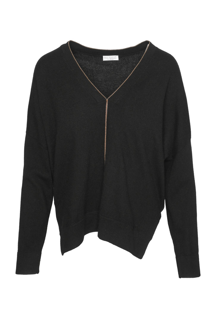Brunello Cucinelli Size S Bronze Chain Cashmere Sweater