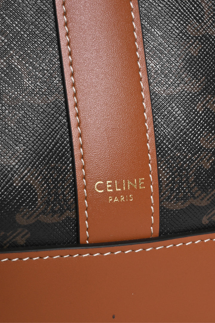 Celine Triomphe Canvas & Calfskin Small Bucket Bag
