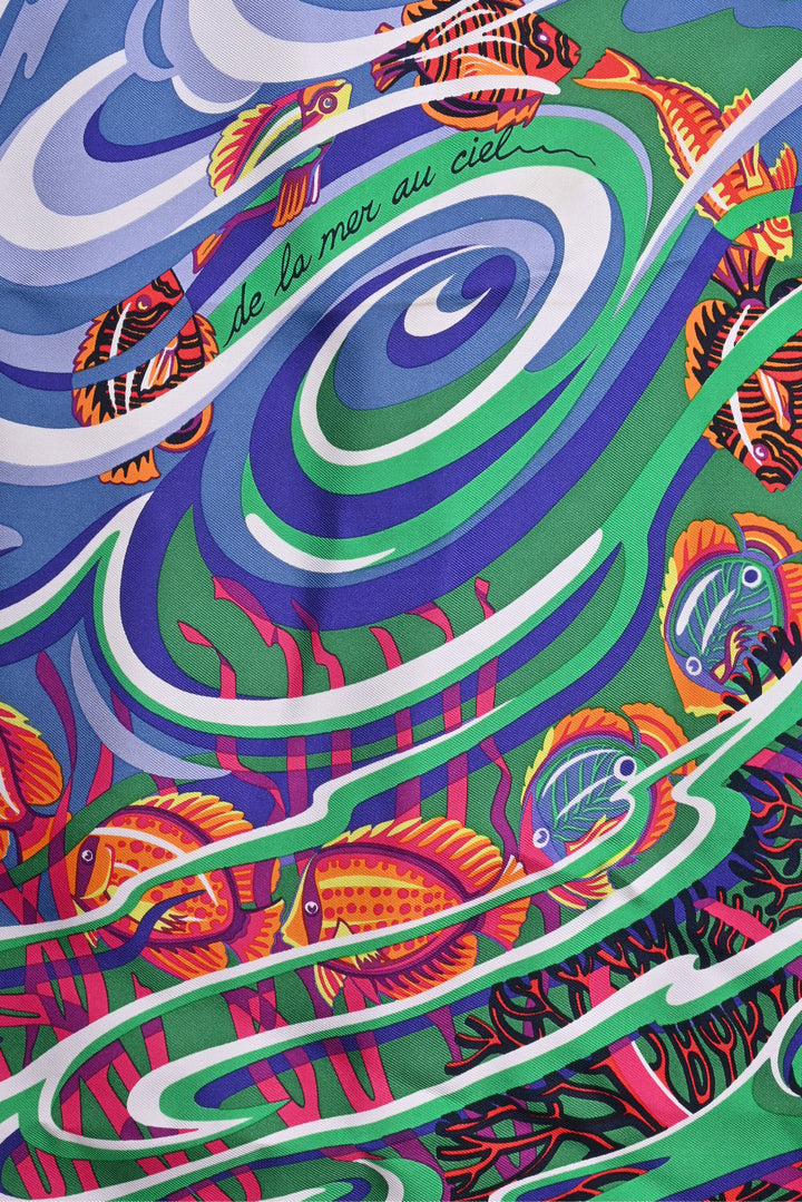 Hermes De La Mer Au Ciel Silk Scarf