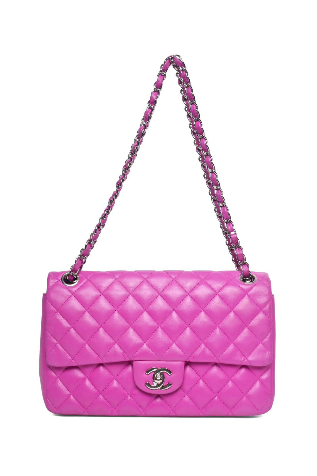 Chanel 2003-2004 Quilted Lambskin Medium Single Flap Shoulder Bag