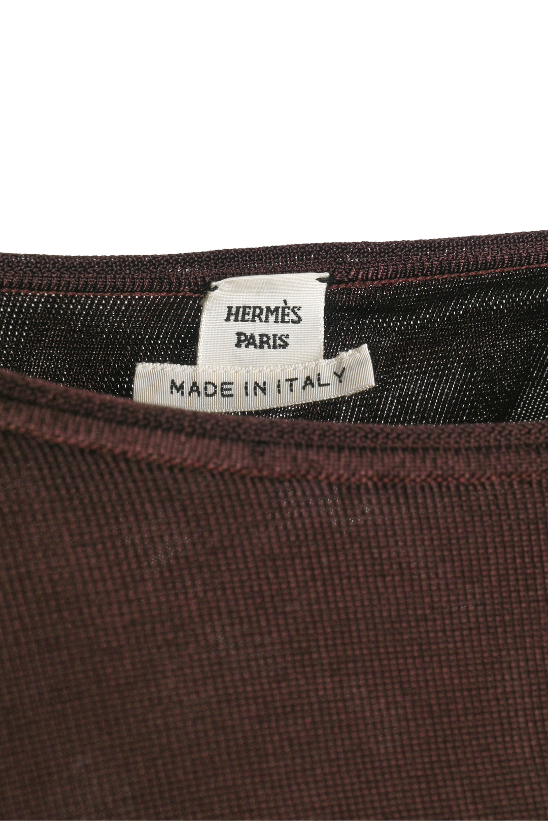 Hermes Size 34 Printed Silk Knit Long Sleeve Tops
