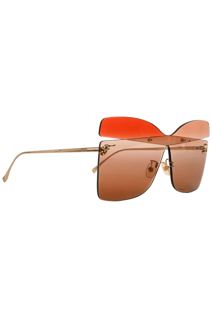 Fendi Orange Gradient Karligraphy Sunglasses Eyewear