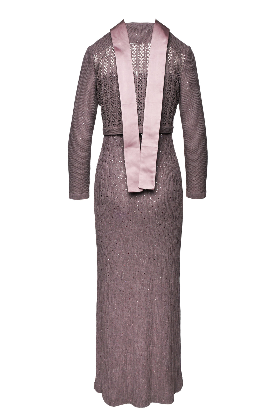St. John Size 2 Embellished Knit Maxi Dress & Cropped Cardigan Set