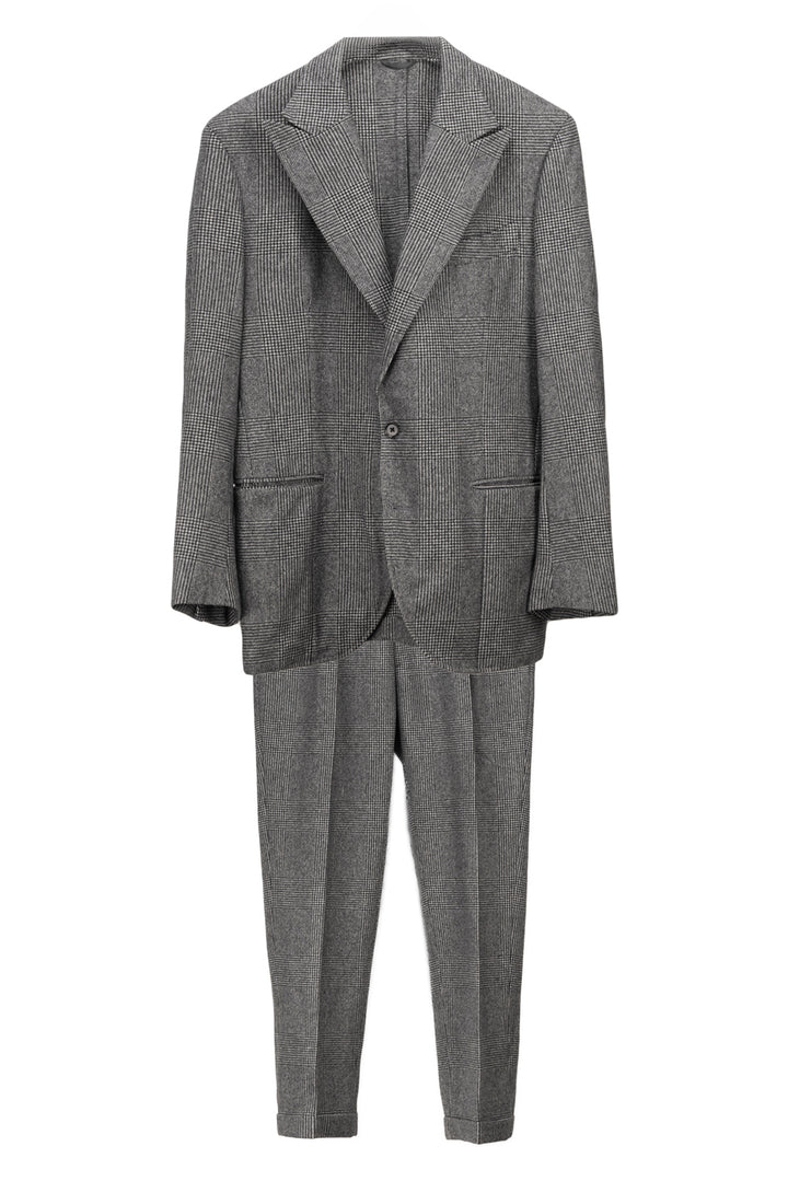 Eidos Size 44 Men's Check Print Wool Suit