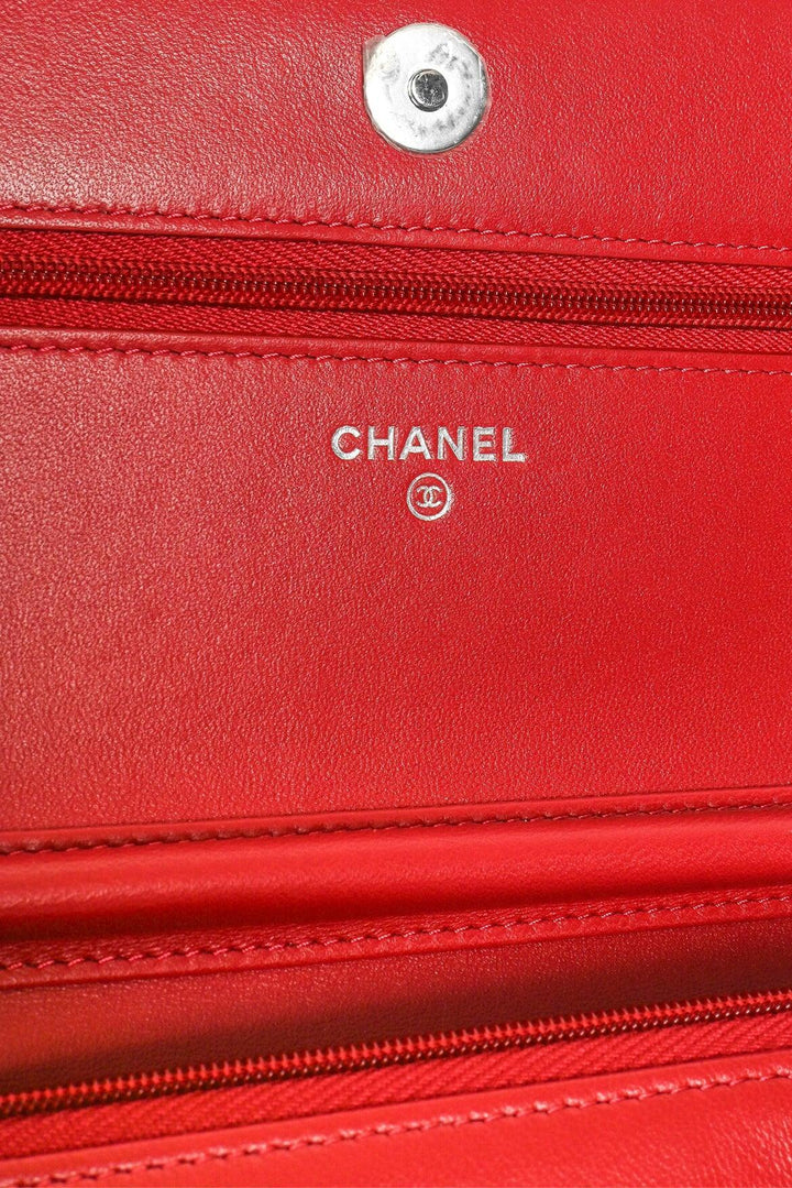 Chanel Lambskin Quilted Wallet On Chain