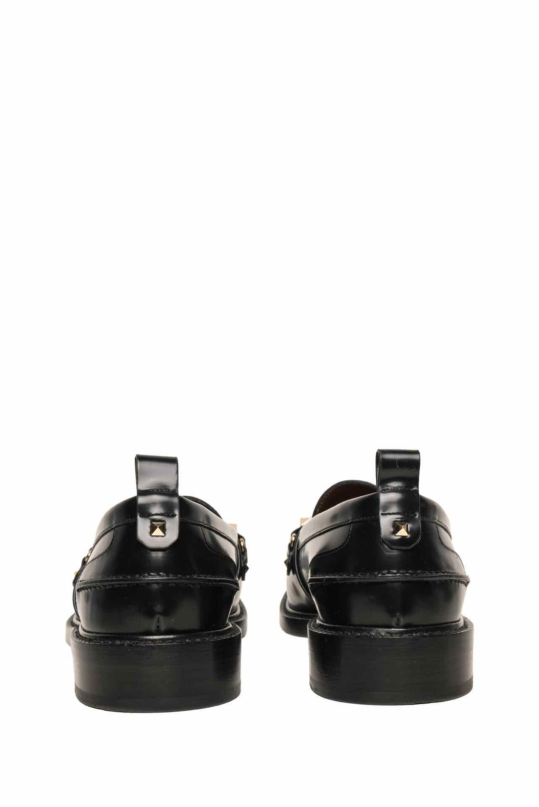 Valentino Size 38.5 Rockstud Accent Leather Loafers