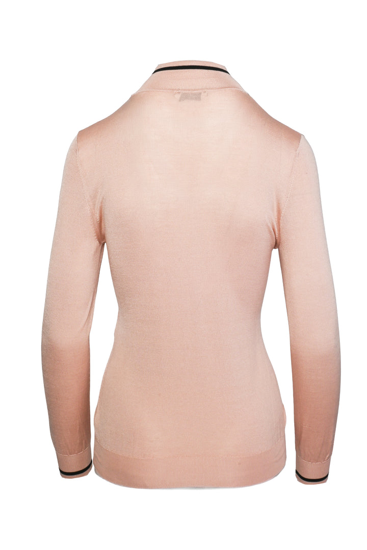 Fendi Size 4 2020 Fendi Roma Logo Silk Knit Mock Neck Pullover Sweater