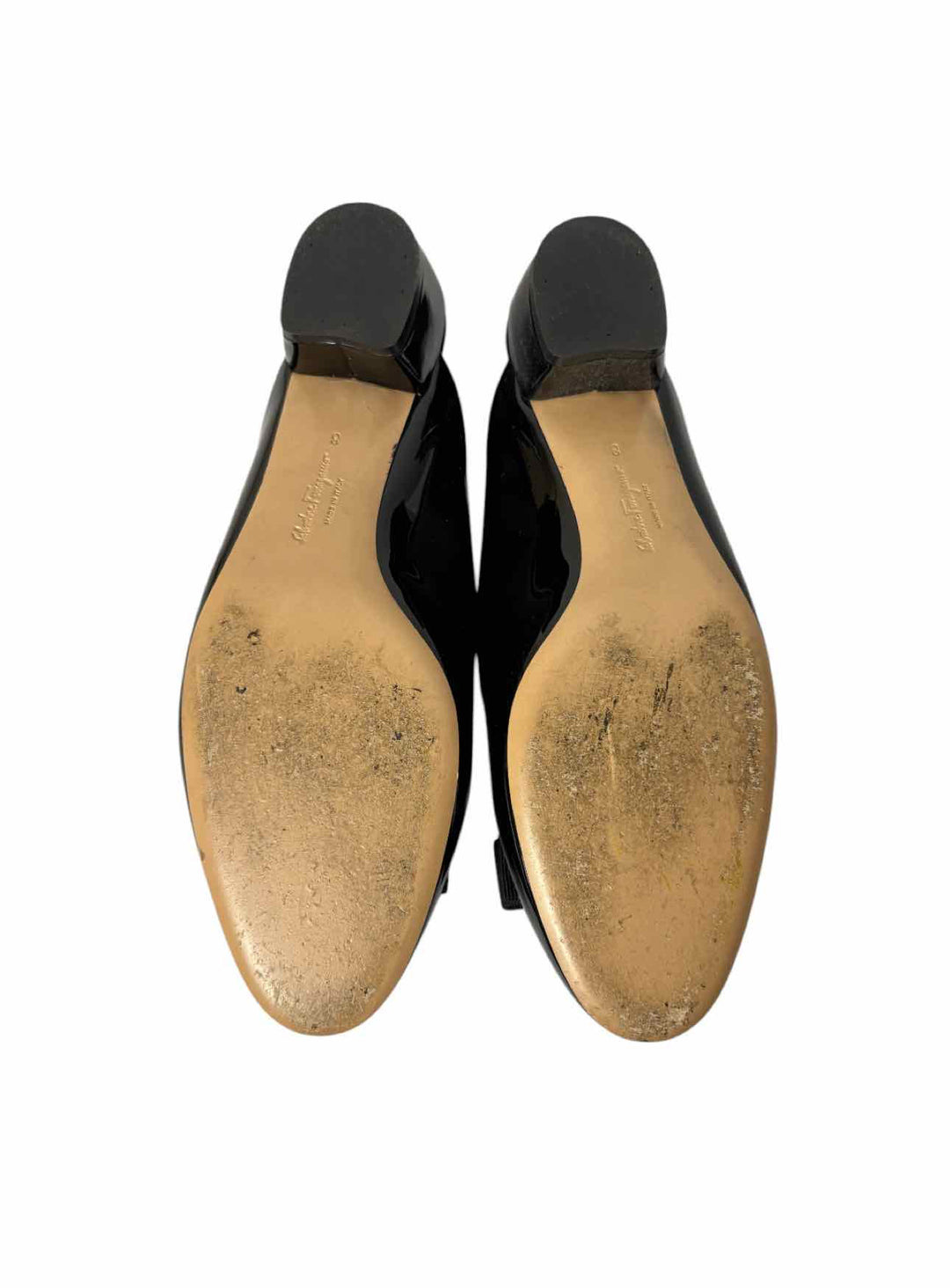Ferragamo Size 8 Vara Bow Patent Leather Slingback Pumps